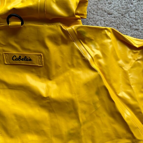 Cabelas Jacket Mens 2XL NWT Alaskan Guide Parka PVC Yellow Button Close - Picture 10 of 11
